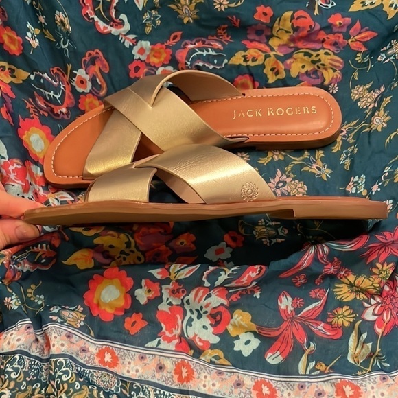 Brand New Jack Rogers Genuine Leather Slotted X-Band Slide Sandals Sloane - Picture 10 of 16